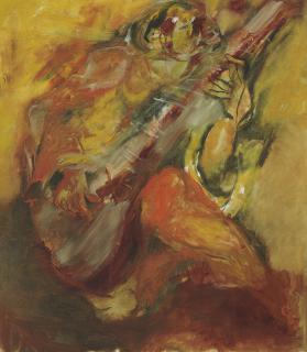 Krishen Khanna - Untitled (Portrait of Ali Akbar Khan)