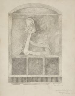 Krishen Khanna - Untitled (Woman At Window)