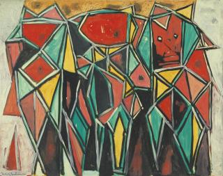 Krishna Shamrao Kulkarni - Untitled (Abstract Women)