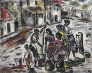 Krishnaji Howlaji Ara - Untitled (Village Scene)