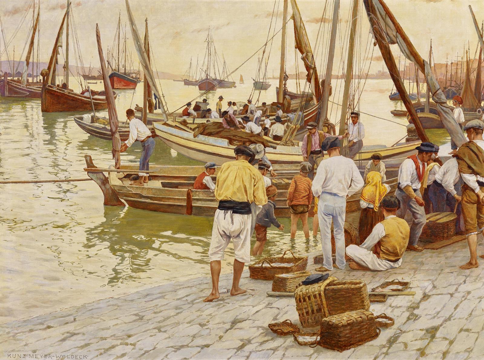 Kunz Meyer-Waldeck - Fischer in einem portugiesischen Hafen
