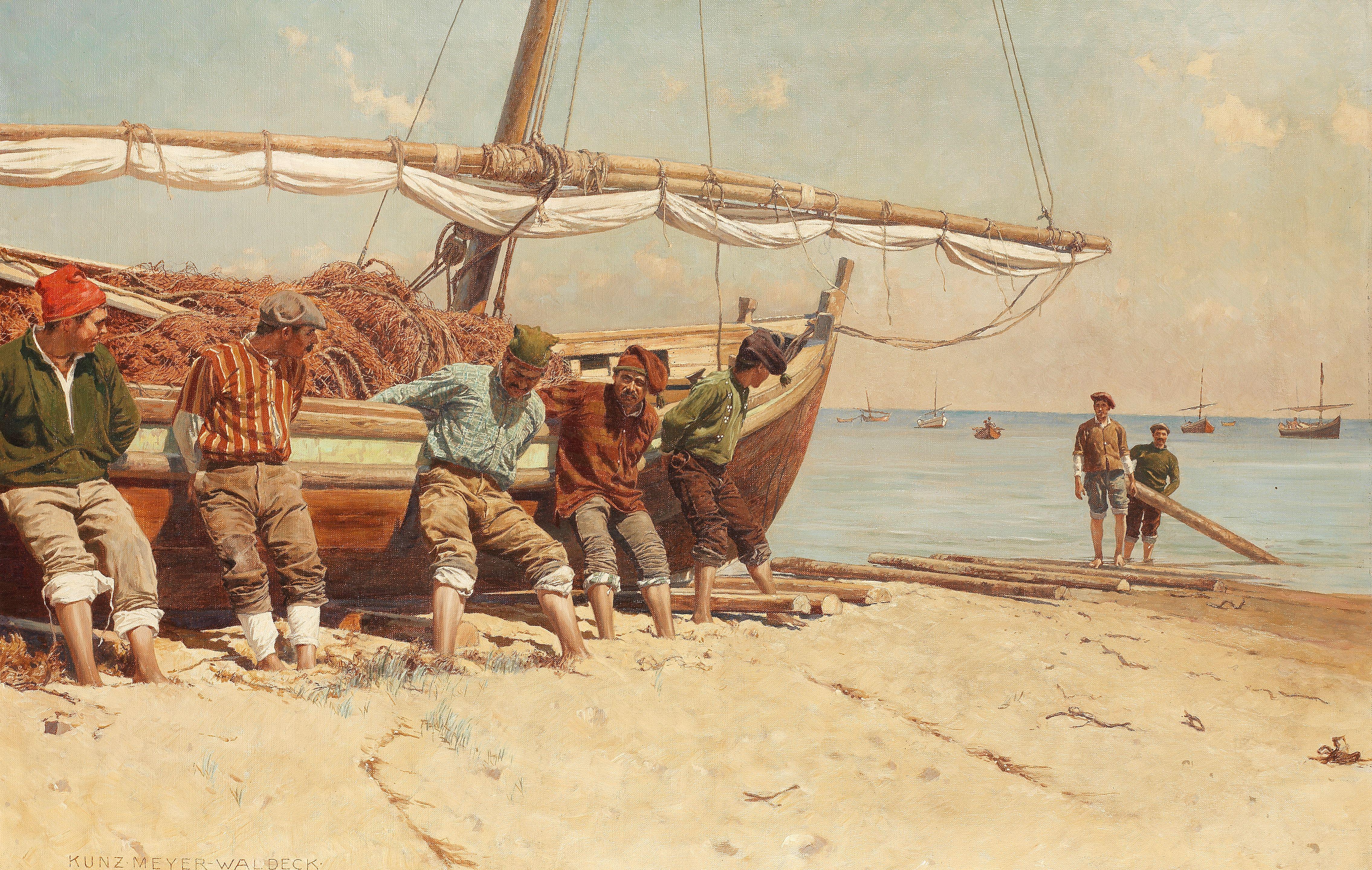 Kunz Meyer-Waldeck - Pulling the boat ashore