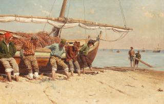 Kunz Meyer-Waldeck - Pulling the boat ashore