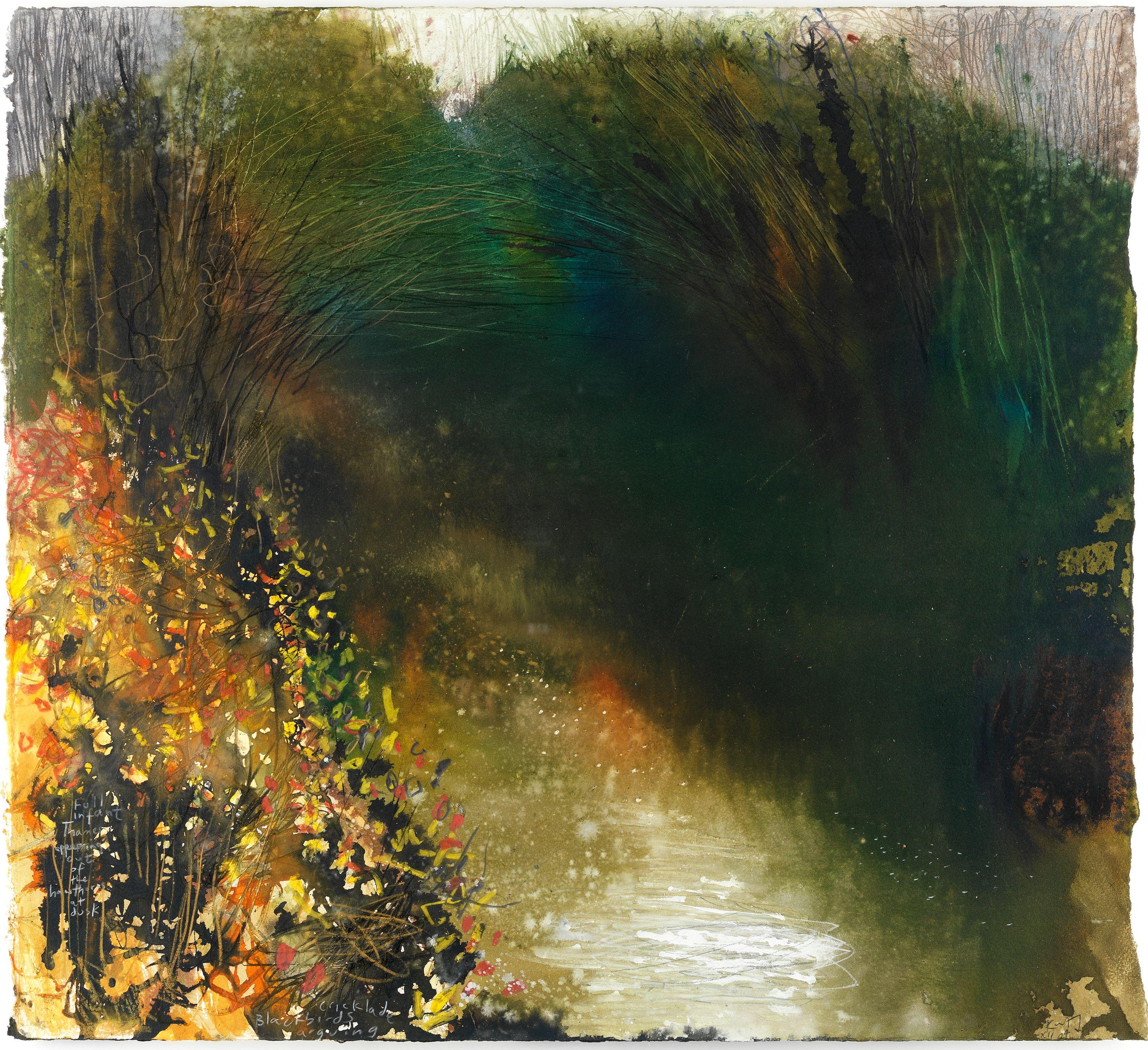 Kurt Jackson - Cricklade - Blackbirds Arguing