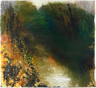 Kurt Jackson - Cricklade - Blackbirds Arguing