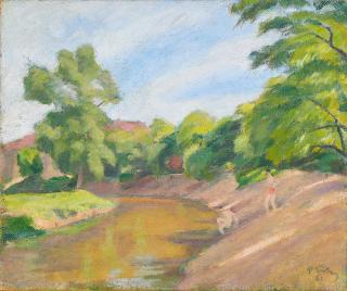 Kurt Kühn - Badende am Waldbach.