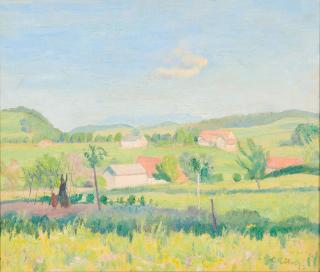 Kurt Kühn - Sommerliche Felderlandschaft.