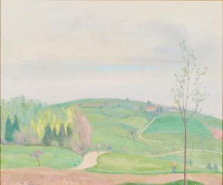 Kurt Kühn - Voralpenlandschaft im Frühling.