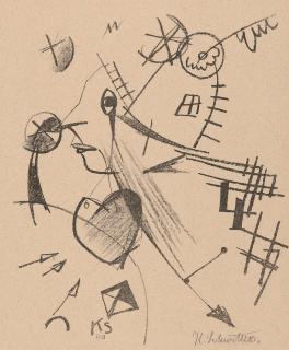 Kurt Schwitters - Komposition mit Kopf im Linksprofil