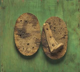 Kurt Schwitters - Ohne titel (Kork-Butterbrot)