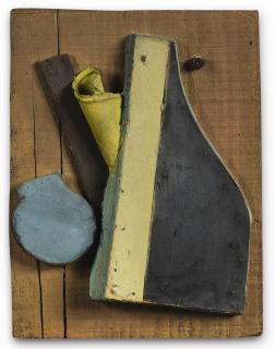 Kurt Schwitters - Ohne Titel (Merzrelief Blau, Beige)