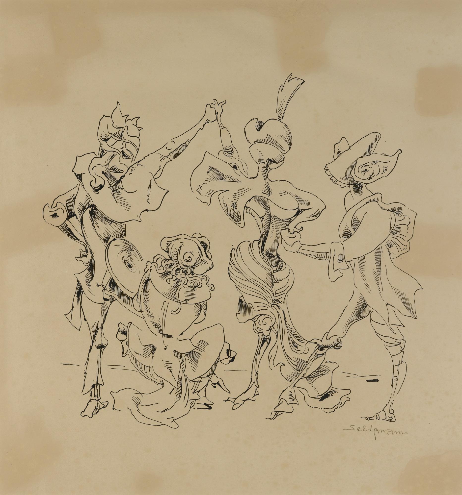 Kurt Seligmann - Katherine Dreier At The Fancy Dress Ball