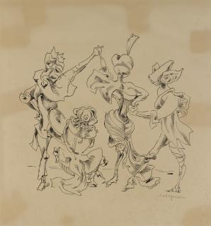 Kurt Seligmann - Katherine Dreier At The Fancy Dress Ball