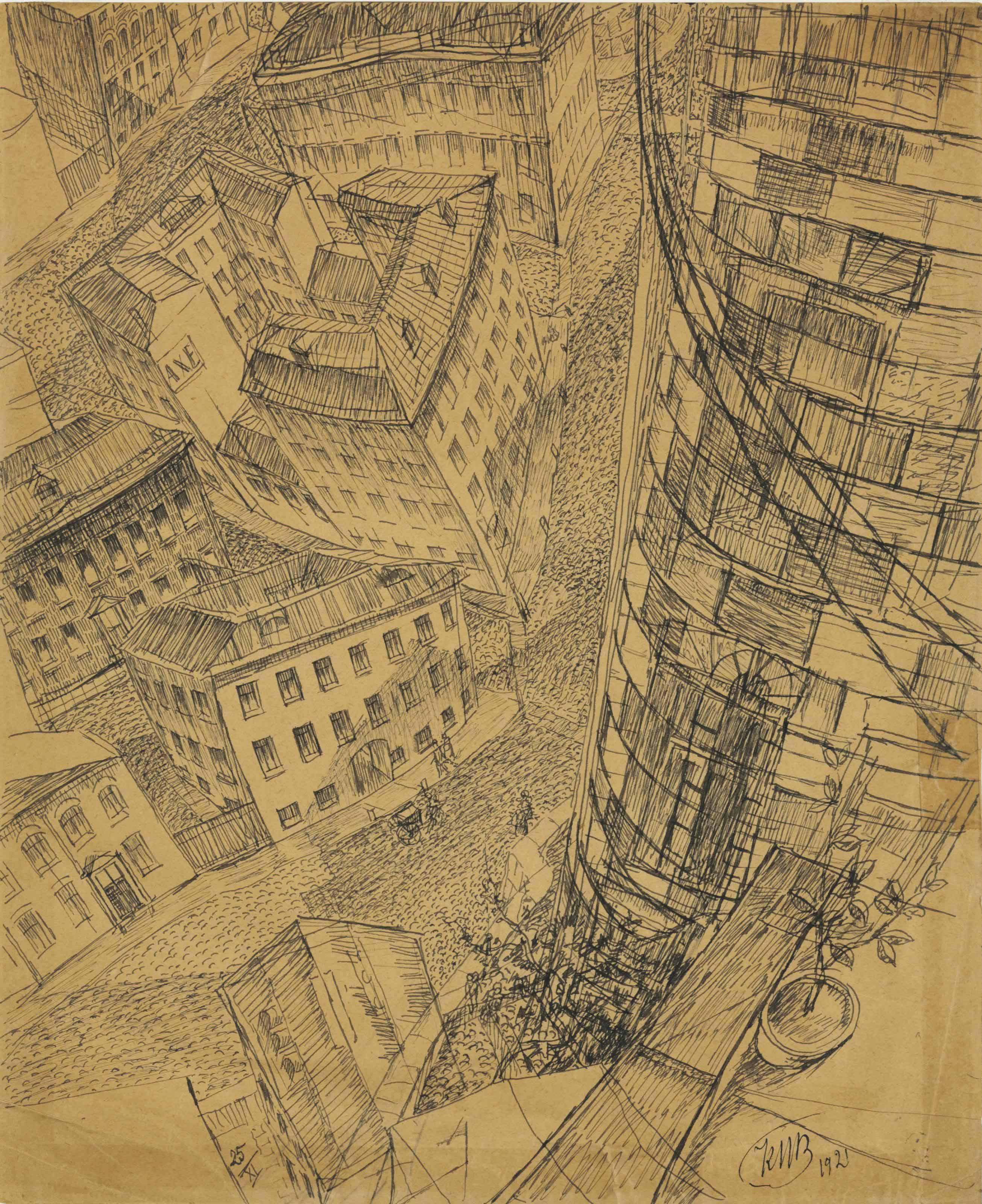 Kuzma Petrov-Vodkin - Street View From A Roof