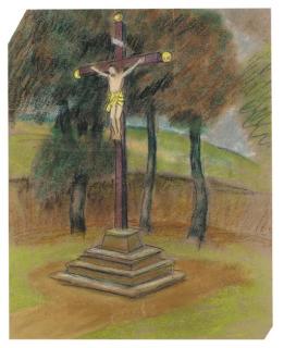Kuz\'ma Sergeevich Petrov-Vodkin - Brittany - the Cross by the Roadside