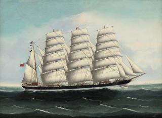 Kwong Sang - The British four-masted barque Eulomene at sea under full sail