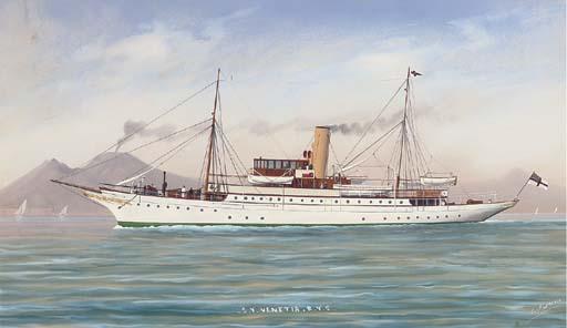 L. Papaluca - The Royal Yacht Squadron\'S Steam Yacht Venetia In Neapolitan Waters (Illustrated); And At Sea