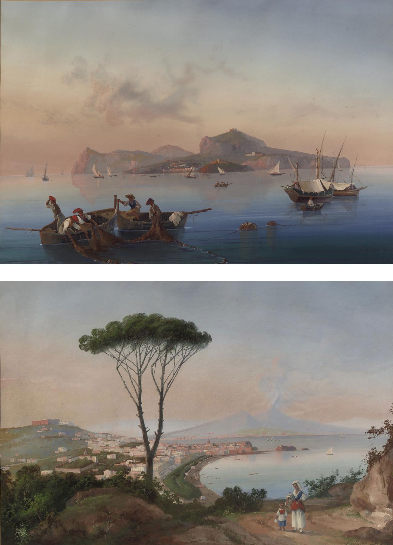 La Pira - A view of the Bay of Naples; and Fishing on the Bay of Naples