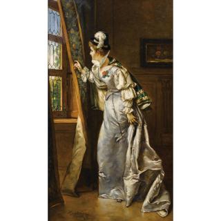 Ladislaus Bakalowicz - Elégante À La Fenêtre