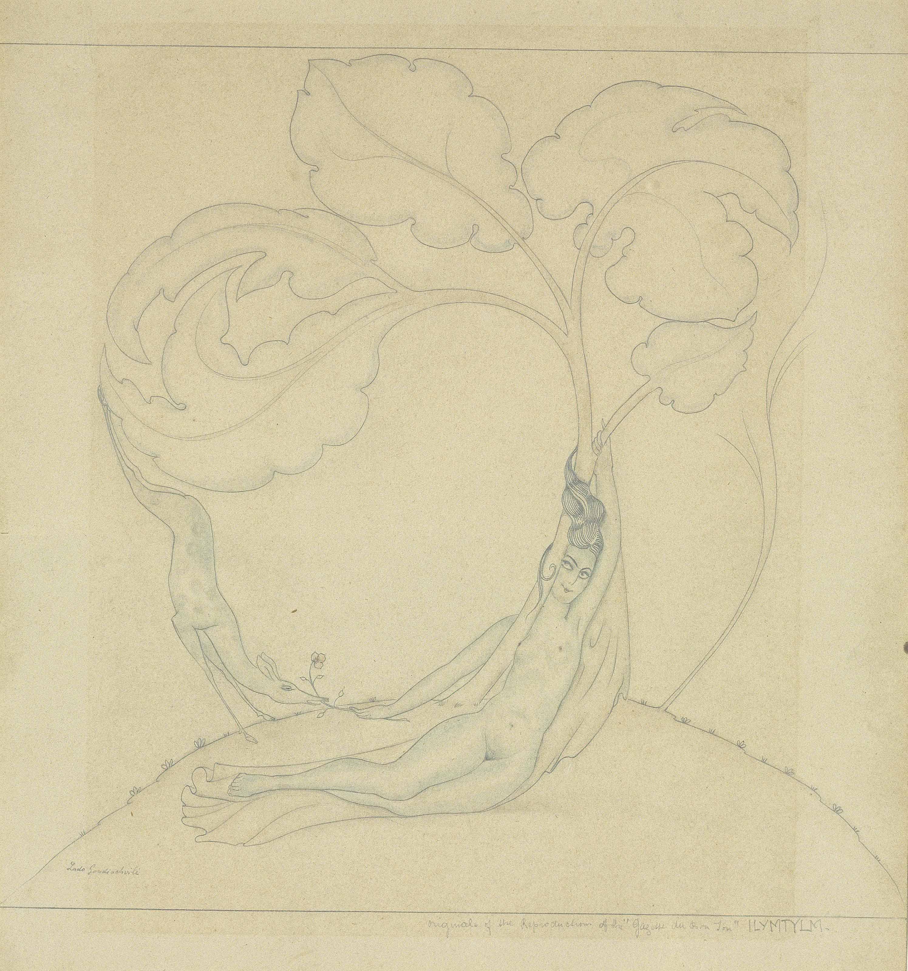 Lado Gudiashvili - Odalisque with deer