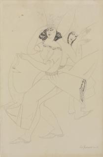 Lado Gudiashvili - Two dancers with a doe