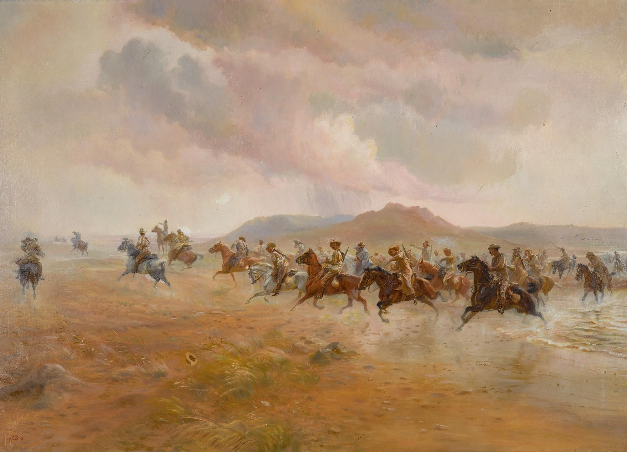 Lady Elizabeth Southerden Thompson, Lady Butler - Yeomanry Scouts On The Veldt