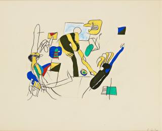 Lage Lindell - Composition with figures.