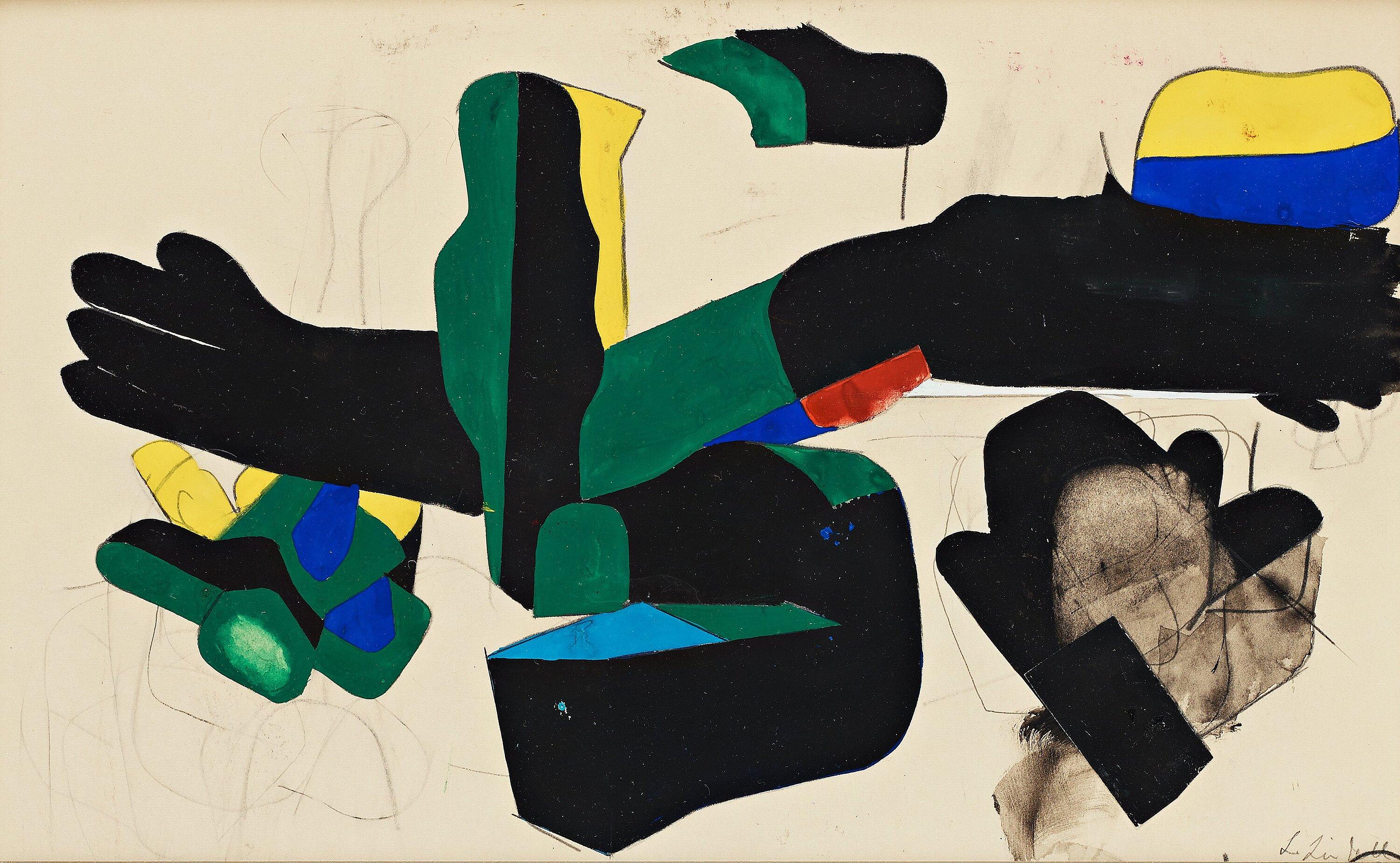 Lage Lindell - Composition with figures.