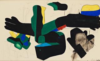 Lage Lindell - Composition with figures.