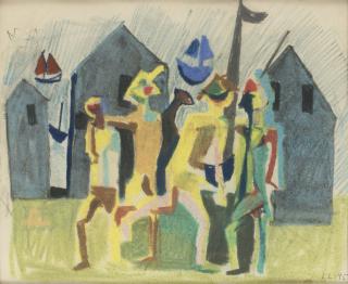 Lage Lindell - Dans i Herrviks fiskeläger, Gotland.