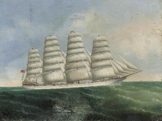 Lai Fong of Calcutta - A British four-masted barque under full sail
