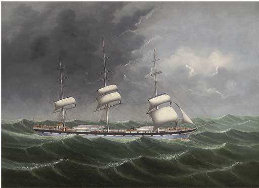 Lai Fong of Calcutta - The Coolie Ship Rhone Reefed Down In Heavy Weather