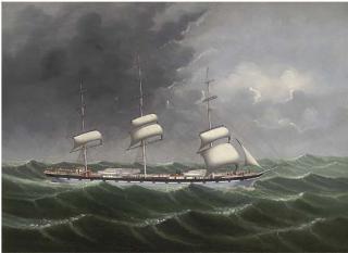 Lai Fong of Calcutta - The Coolie Ship Rhone Reefed Down In Heavy Weather