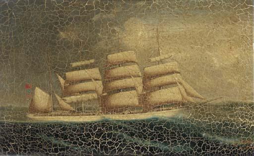 Lai Fong of Calcutta - The four-masted barque, Milton Stuart at sea