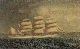 Lai Fong of Calcutta - The four-masted barque, Milton Stuart at sea