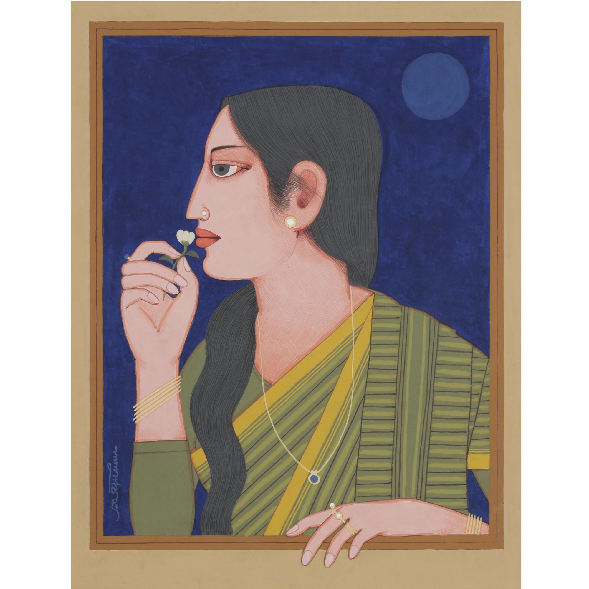 Lalu Prasad Shaw - Woman With Flower