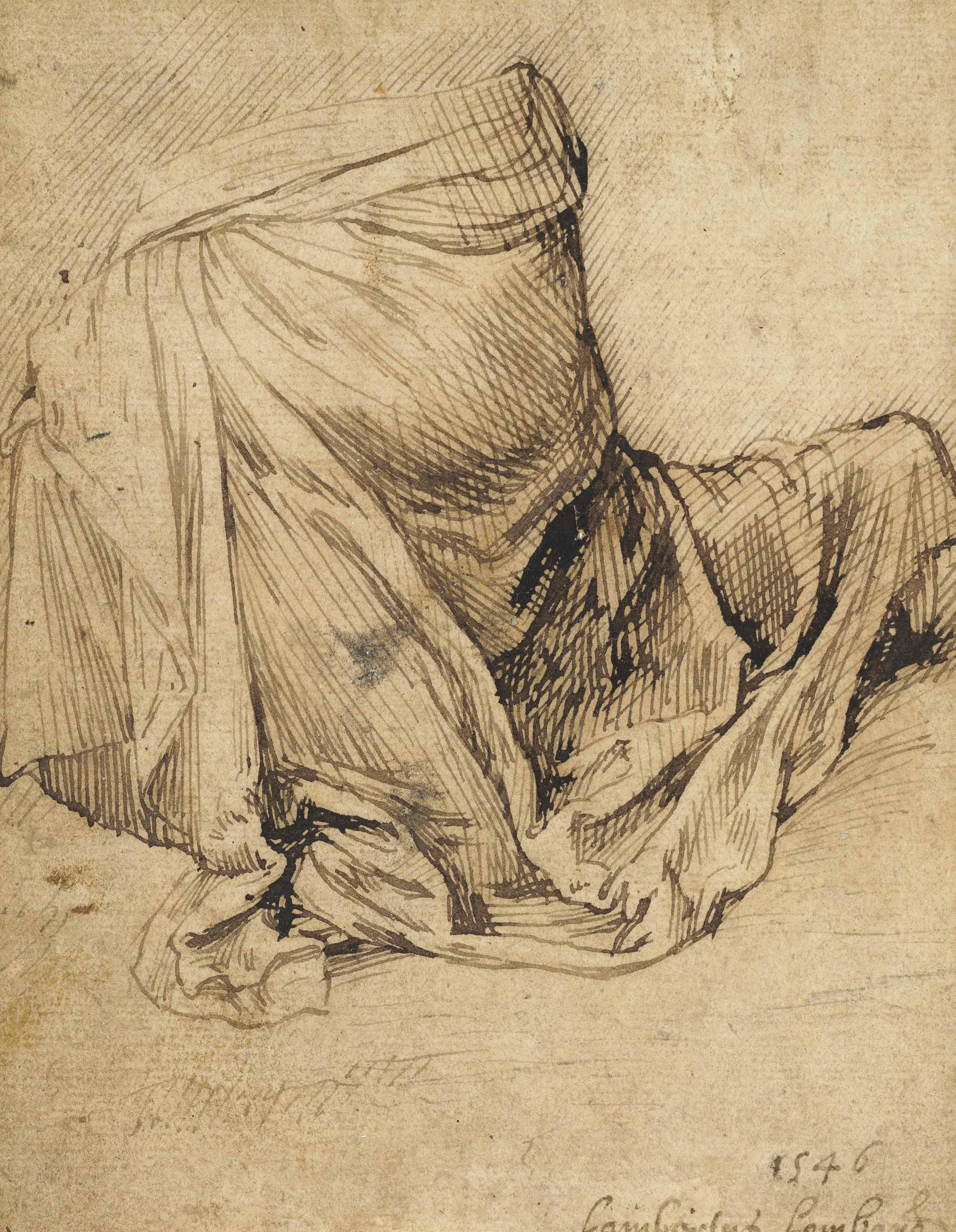 Lambert Lombard - Étude de draperie