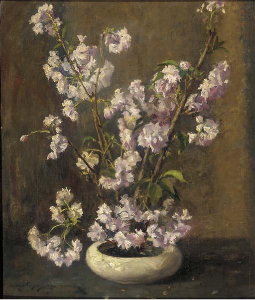 Lammert Van Der Tonge - Bloemen: spring blossoms in a vase