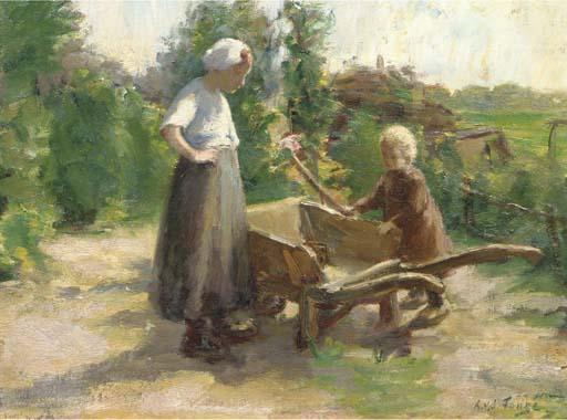 Lammert van der Tonge - Helping mother in the garden