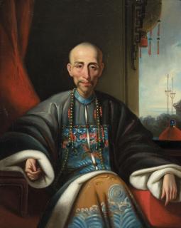 Lamqua - Portrait of the Hong Merchant Howqua, seated small three-quarter length