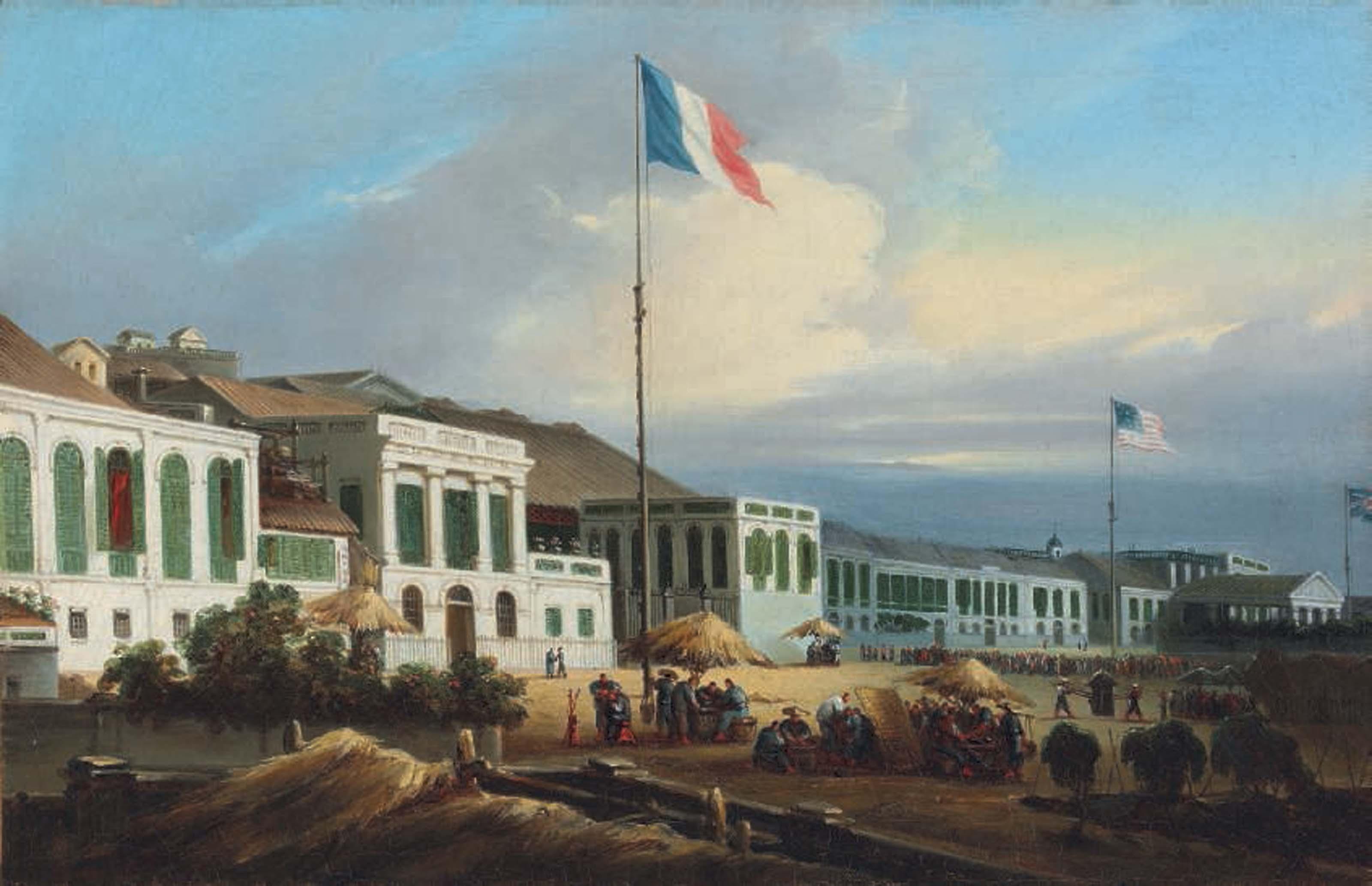 Lamqua - The French, American and British factories at Canton