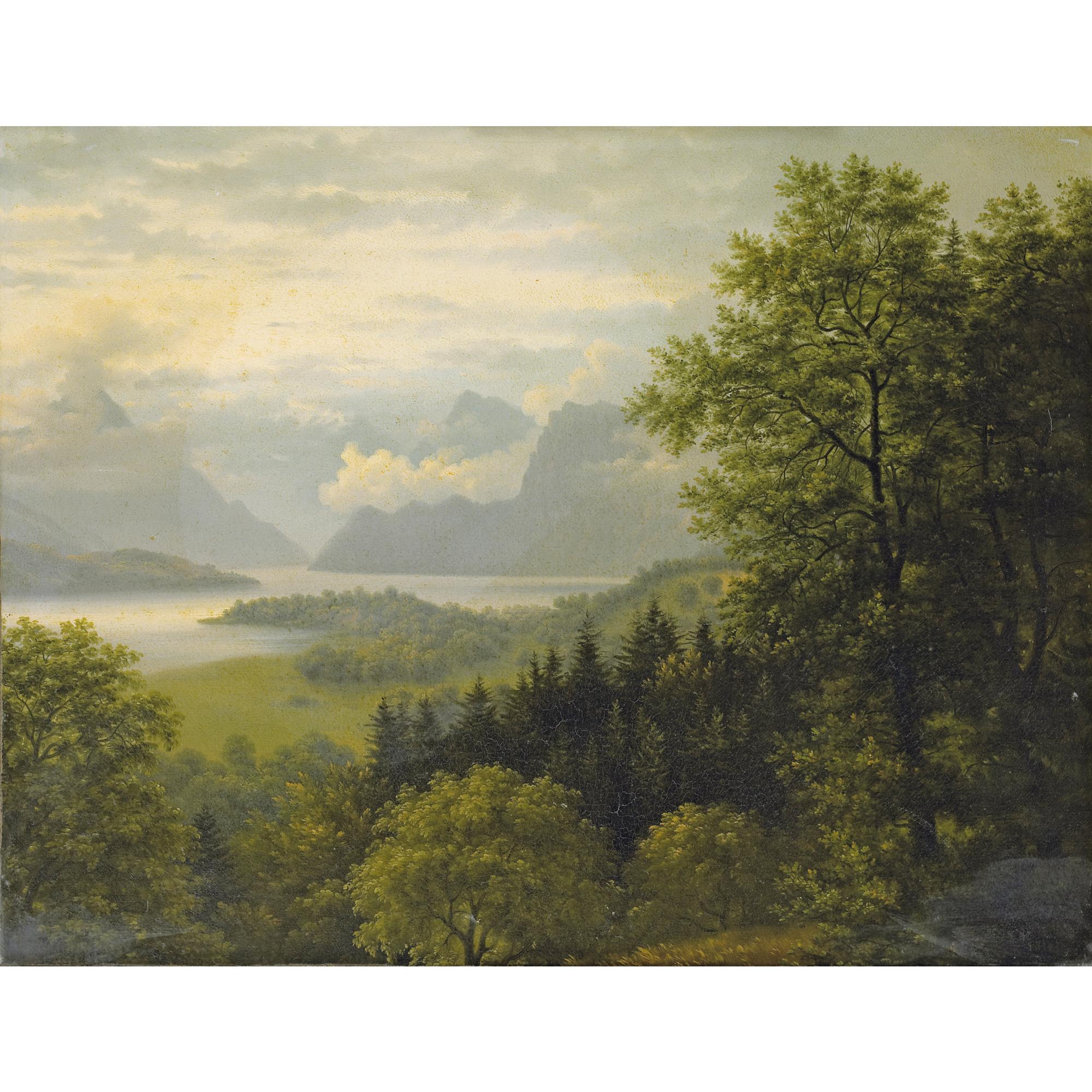 Lancelot-Théodore Turpin de Crissé - Bords De Lac , Probablement Le Lac De Lucerne