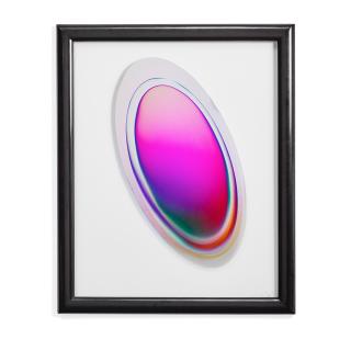 Larry Bell - MELGL 18 (Medium ellipse on glass), 1985