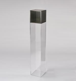 Larry Bell - Untitled Glass Sculpture (Clear/Silver)