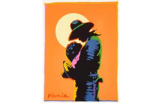 Larry Pirnie - Magic Orange Sky 26 1/2 x 20 in. framed 39 x 31 in.