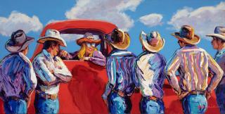Larry Pirnie - Stallion Round Up 24 x 48in