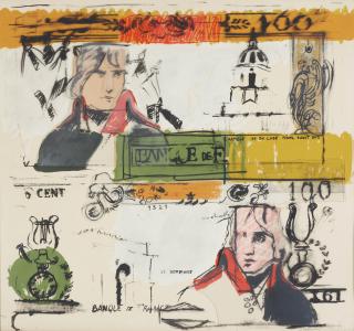Larry Rivers - Double French Money, from Four on Plexi