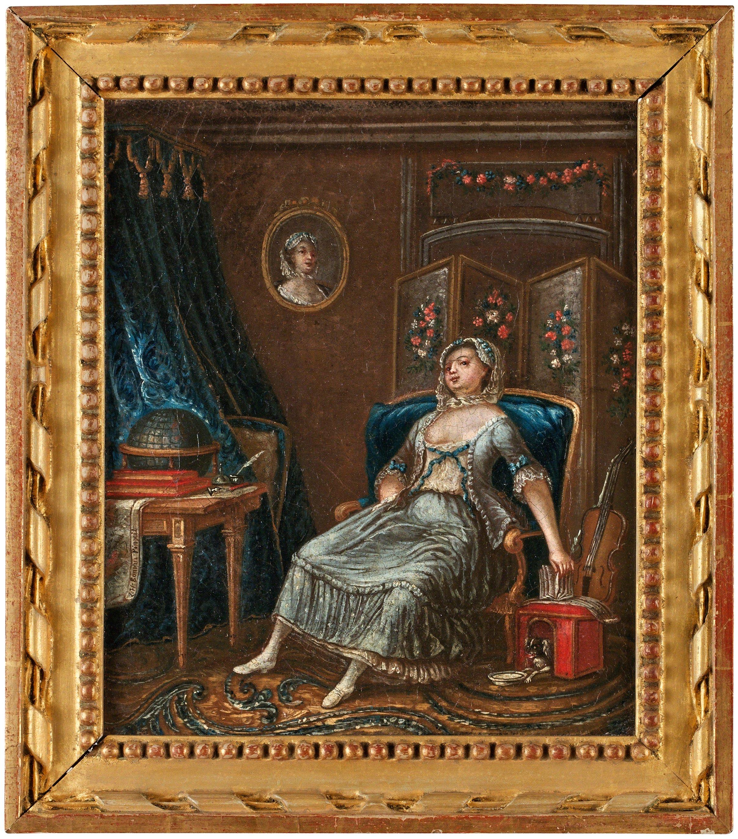 Lars Henning Boman - Galant interiör med vilande kvinna