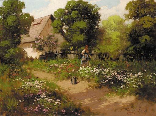 Laszlo Neogrady - Watering the garden