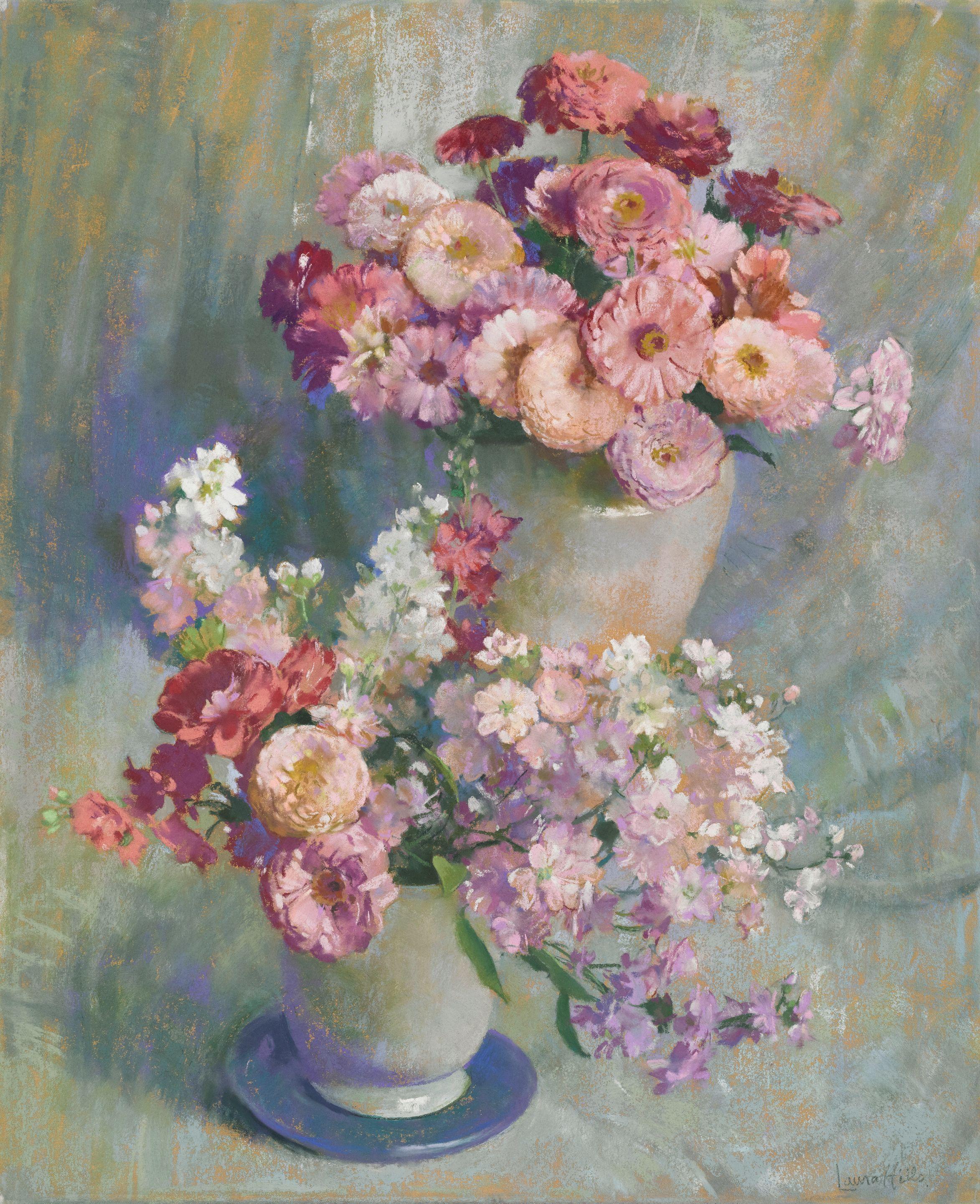 Laura Coombs Hills - Zinnias and Stock